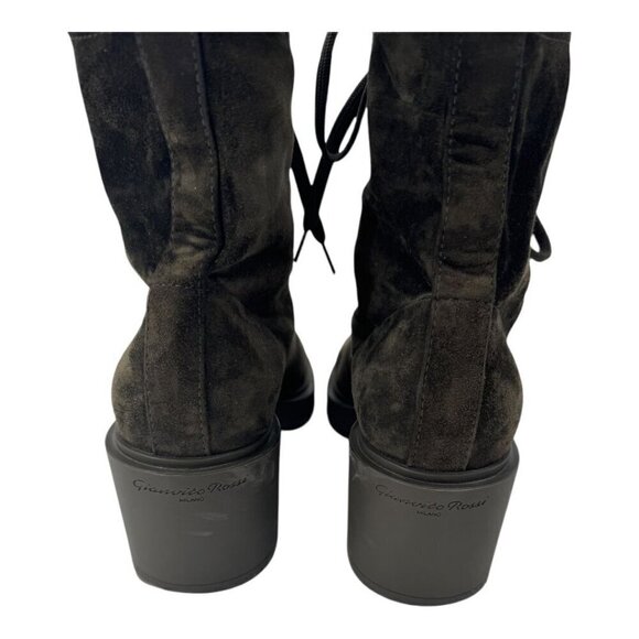 Gianvito Rossi Suede Combat Boots - Picture 5 of 8
